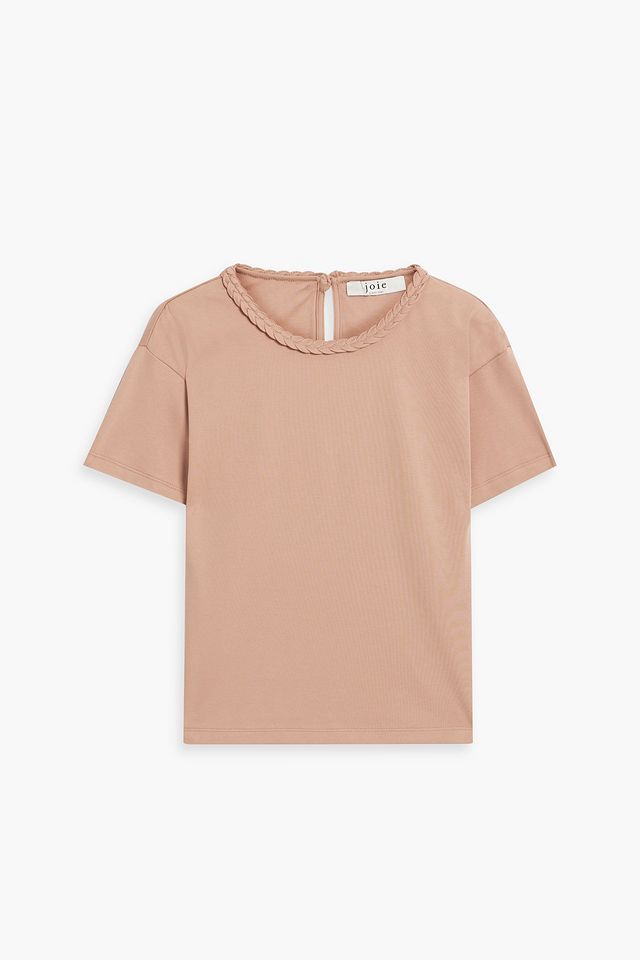 Sola braid-trimmed cotton-jersey T-shirt
