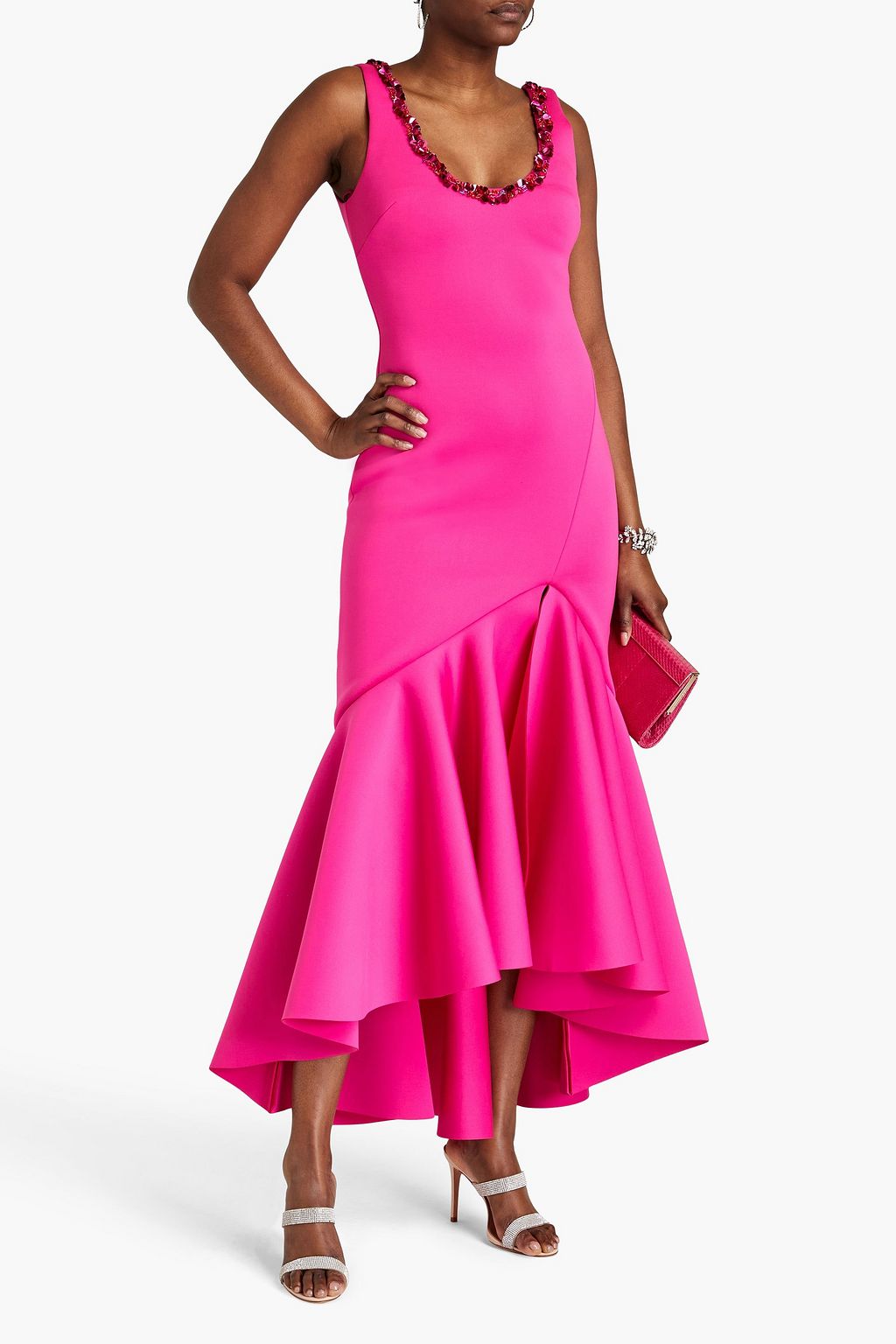 BADGLEY MISCHKA スキューバ ロングドレス アシンメトリー
