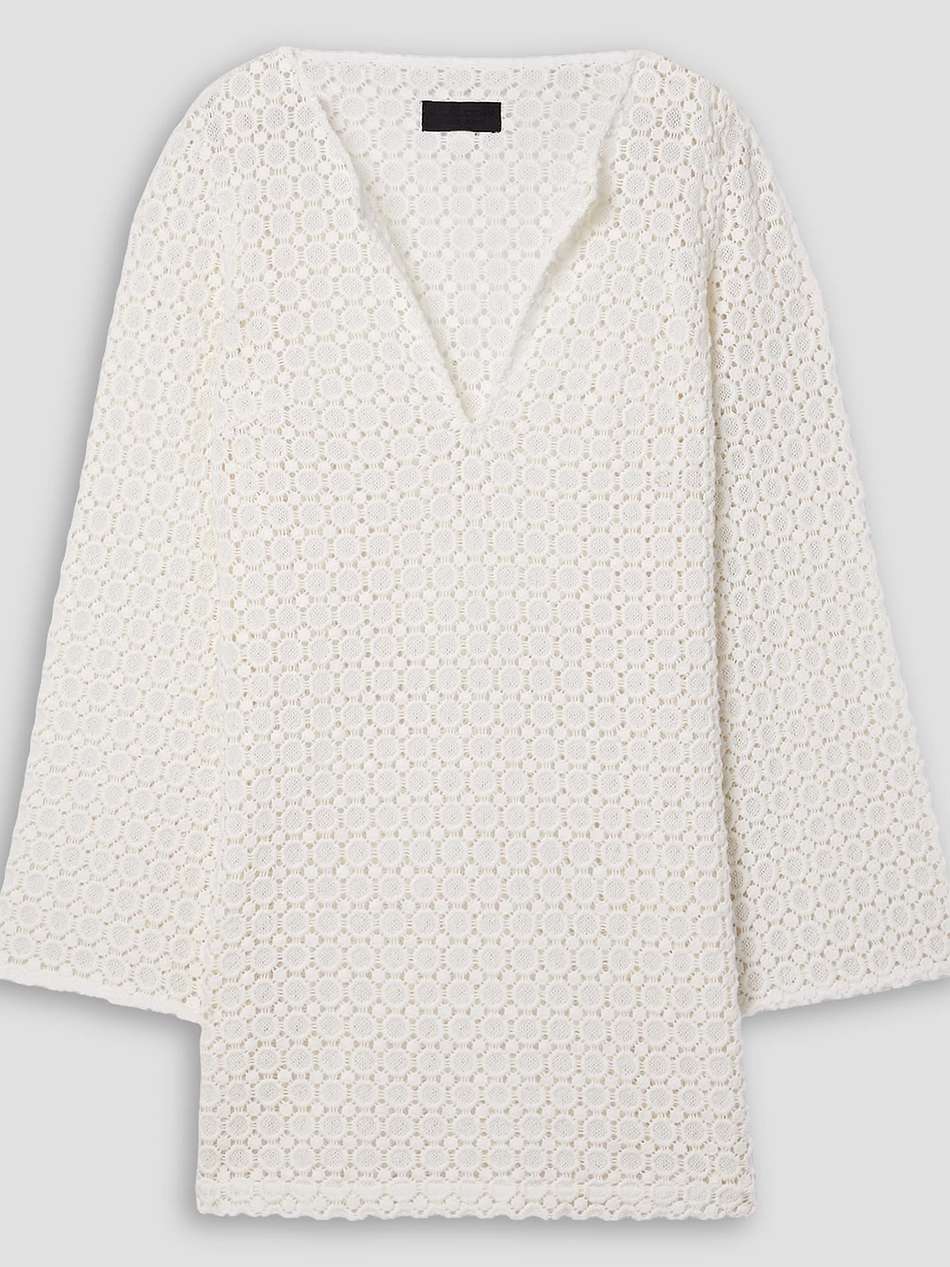 cora crocheted cotton mini dress