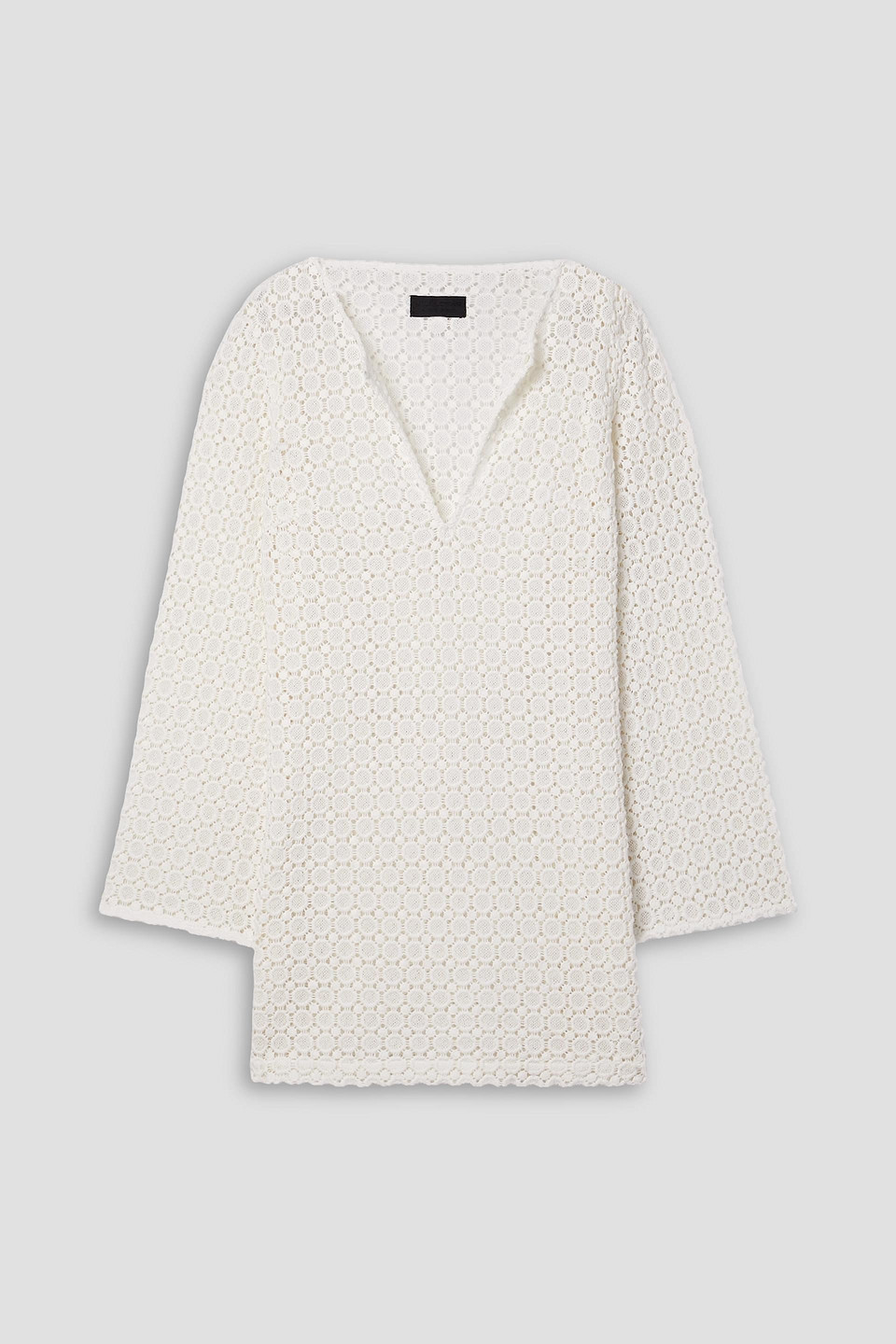 Nili Lotan Cora Crocheted Cotton Mini Dress In Off-white