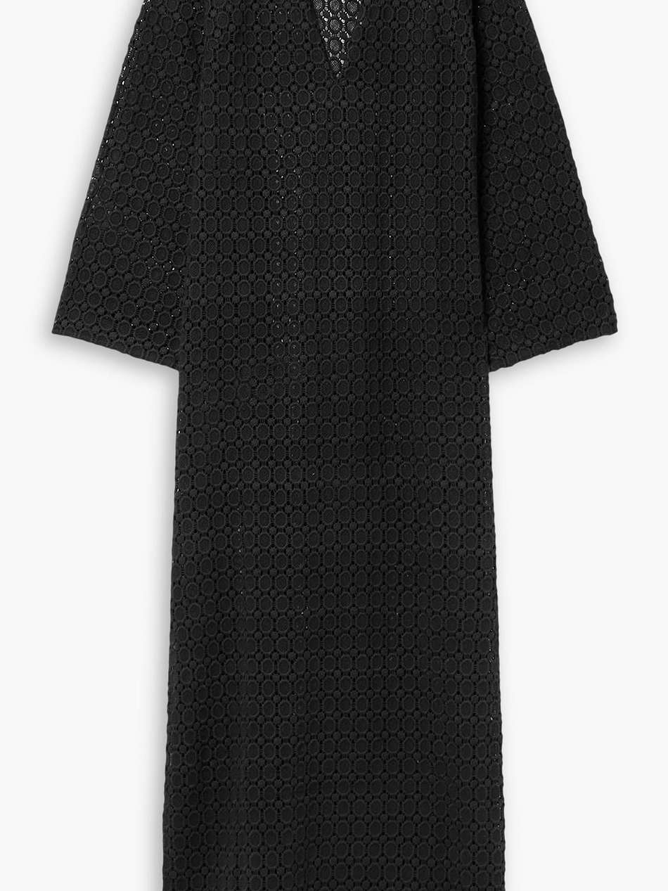 della crocheted cotton midi dress
