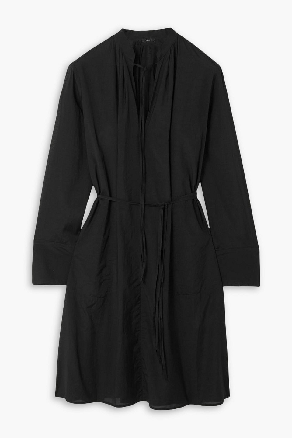 Joseph Dartmouth Belted Poplin Midi Shirt Dress In Black