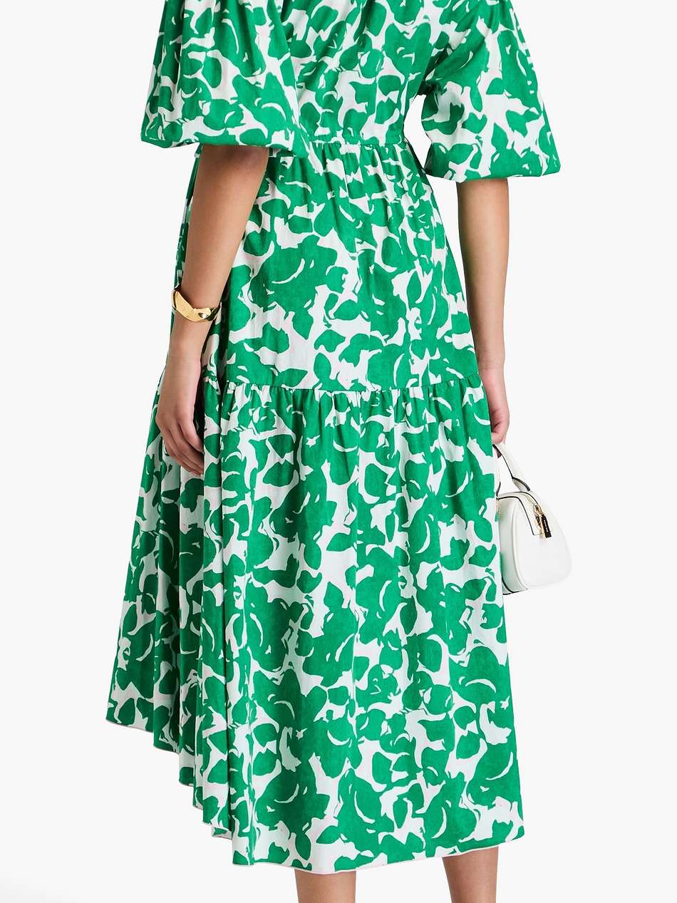 artie printed stretch-cotton poplin midi dress