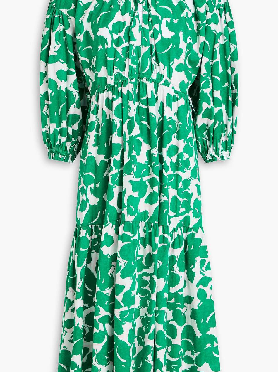 artie printed stretch-cotton poplin midi dress