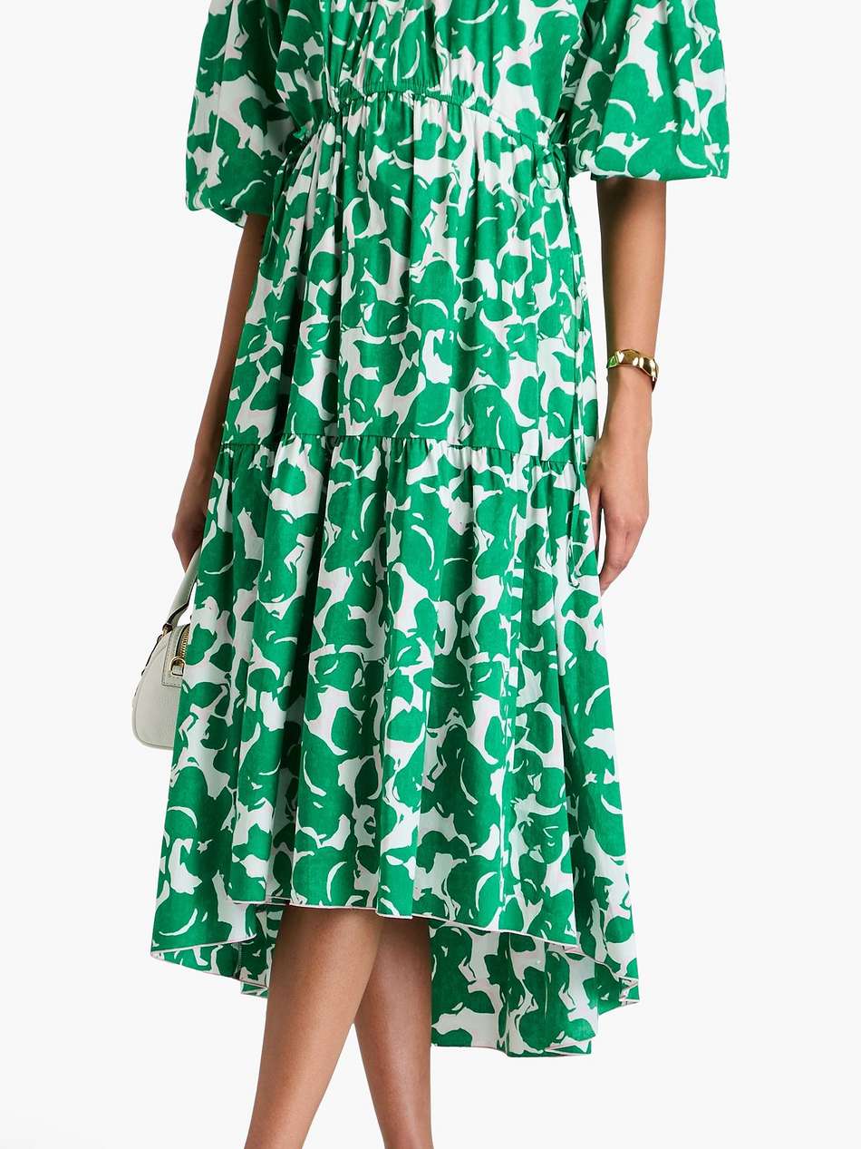 artie printed stretch-cotton poplin midi dress
