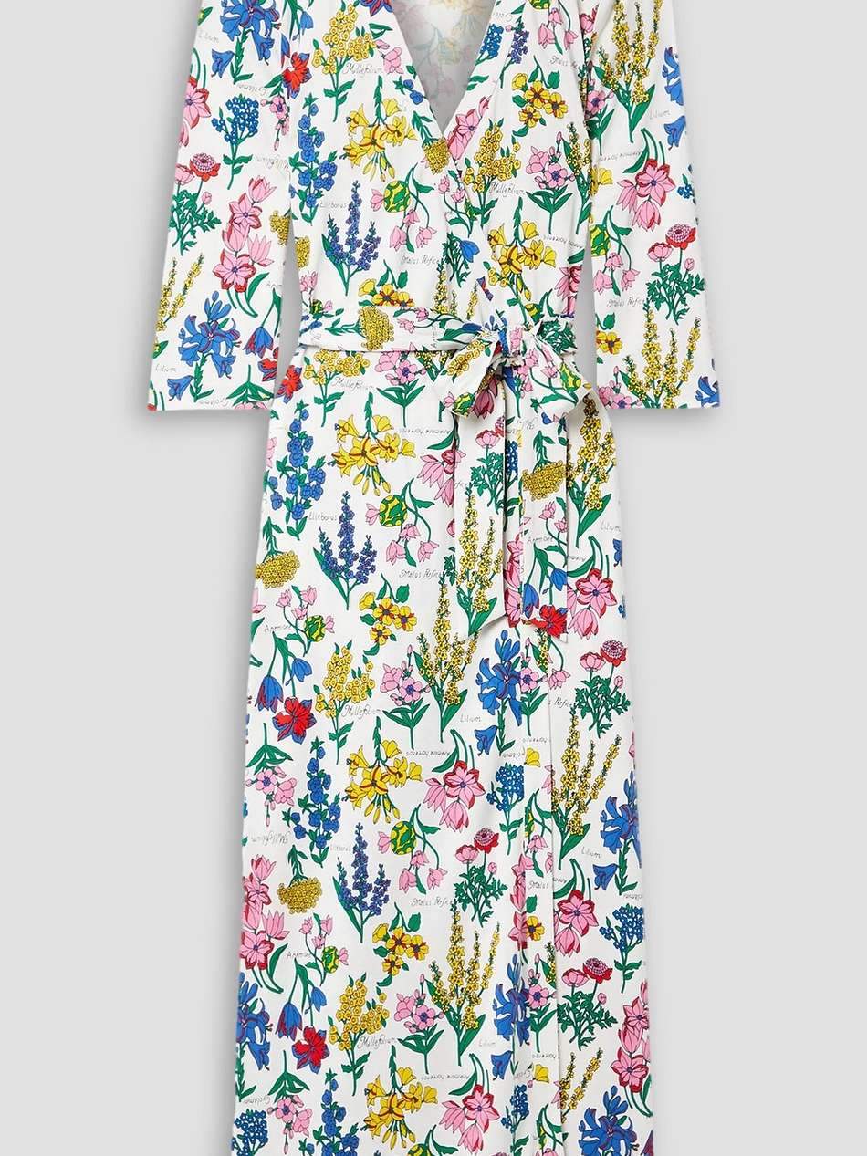 abigail floral-print silk-jersey midi wrap dress