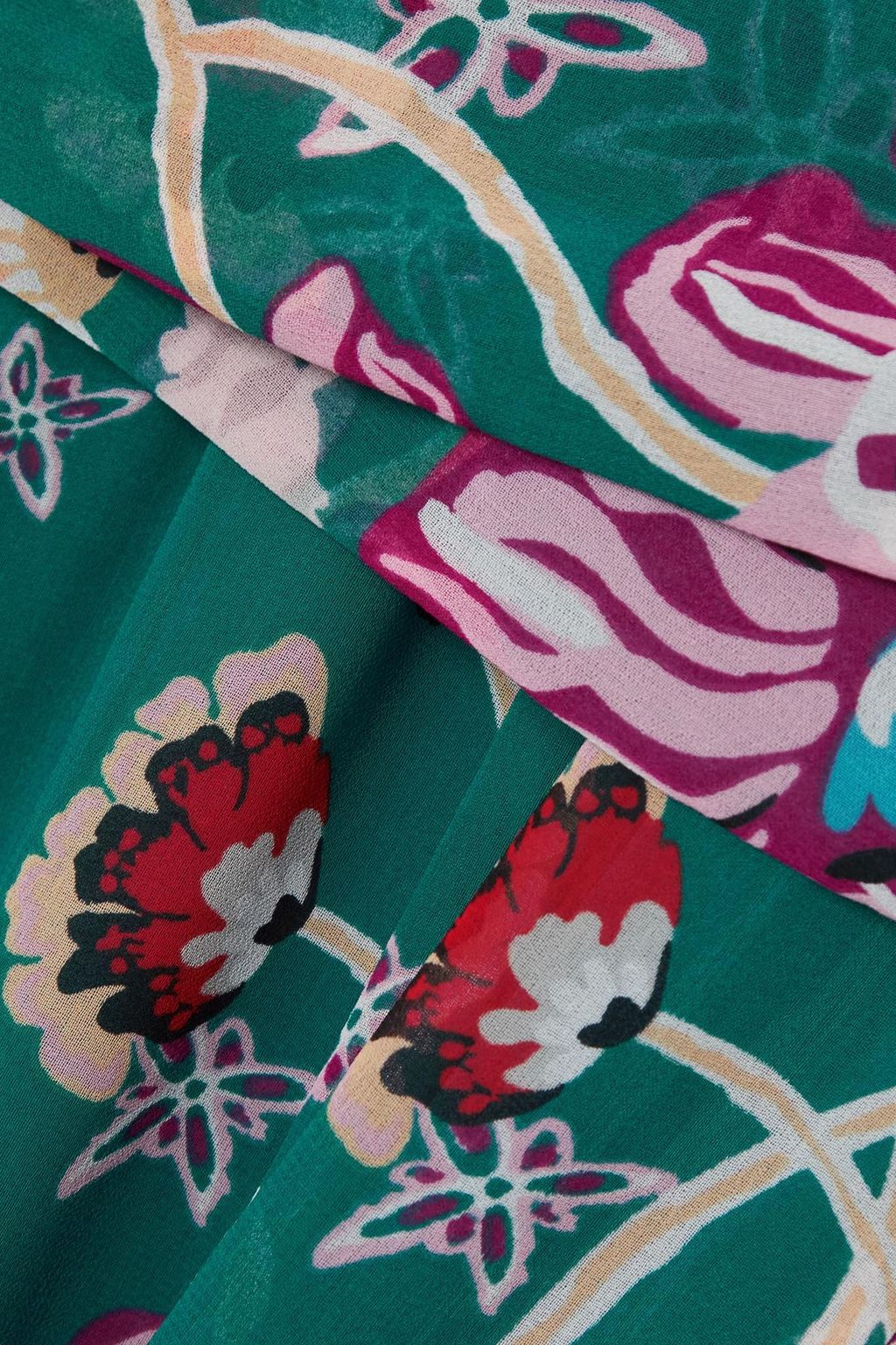 DIANE VON FURSTENBERG Ruffled printed chiffon midi dress