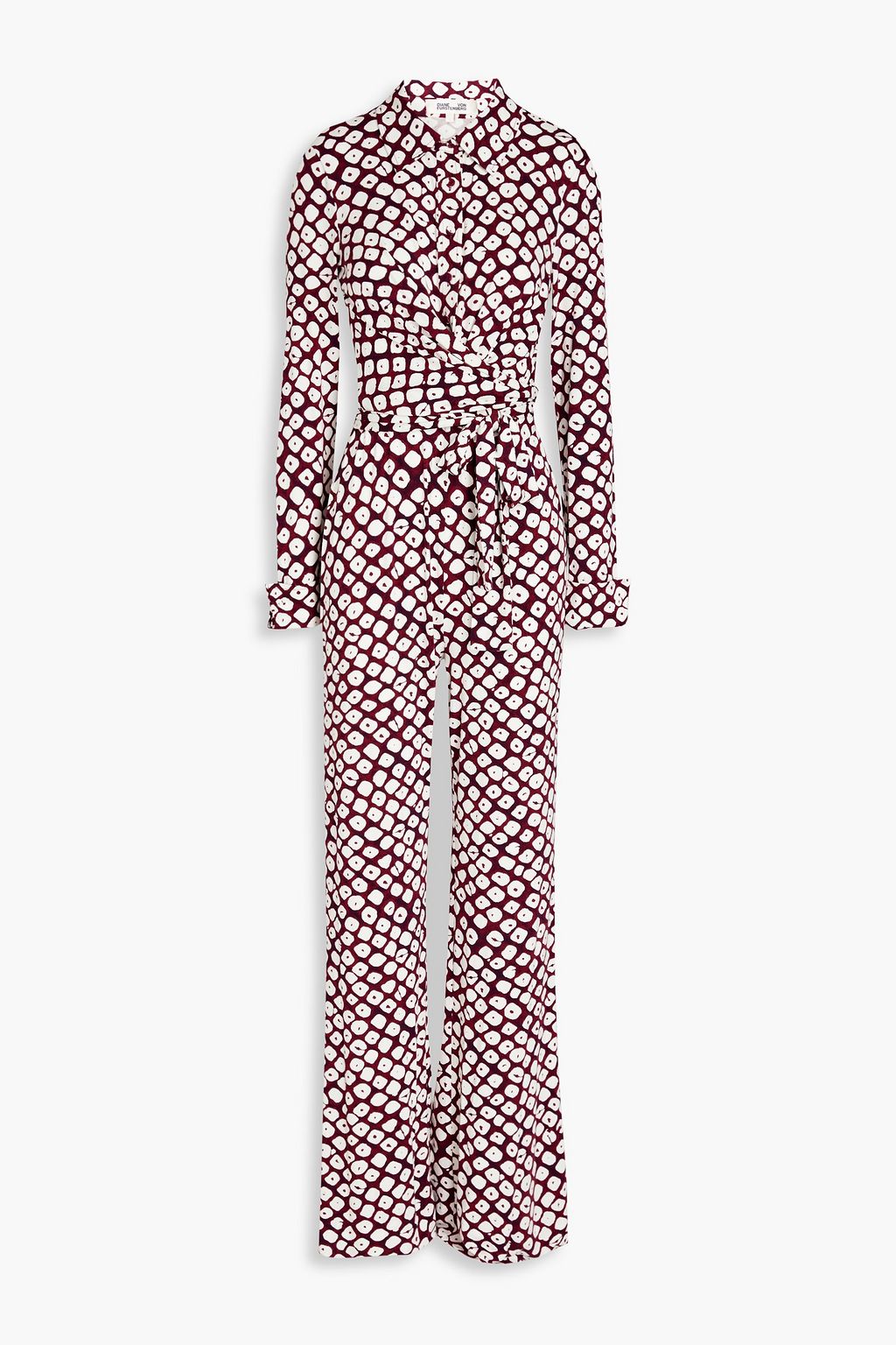 DIANE VON FURSTENBERG Michelle wrap effect printed jersey jumpsuit THE OUTNET