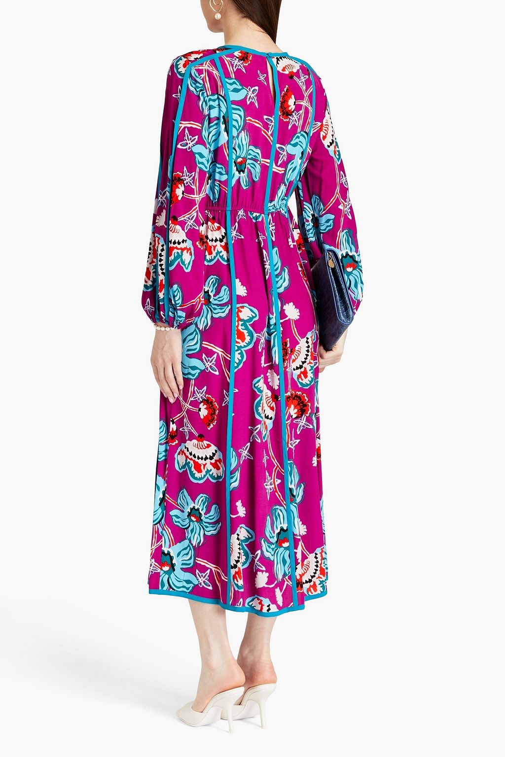 DIANE VON FURSTENBERG فستان "سكوت" متوسط الطول من الفوال مزين بطبعات