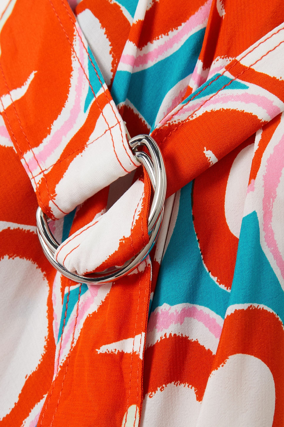 Diane Von Furstenberg Nicola Belted Pleated Printed Crepe Midi Dress In Red