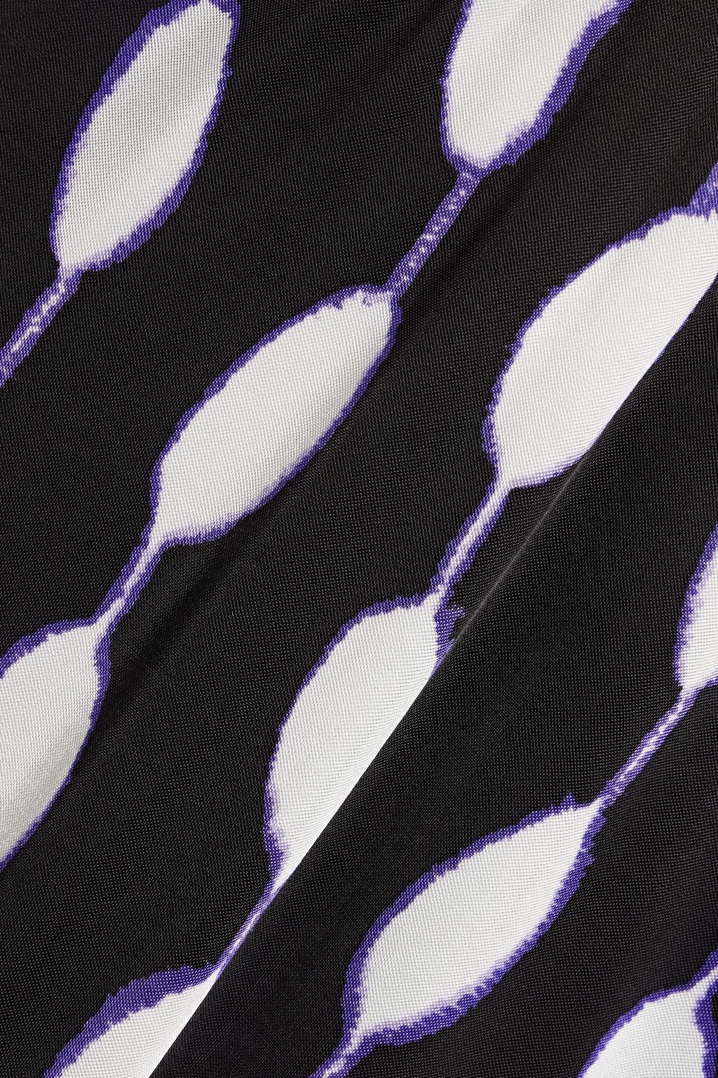 DIANE VON FURSTENBERG 원 숄더 프린트 저지 맥시 드레스
