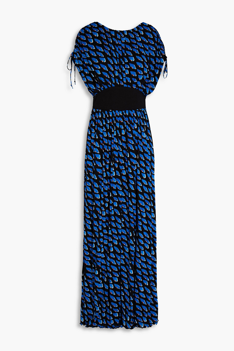 Diane von Furstenberg - Andra printed stretch-mesh wide-leg jumpsuit - Blue - L