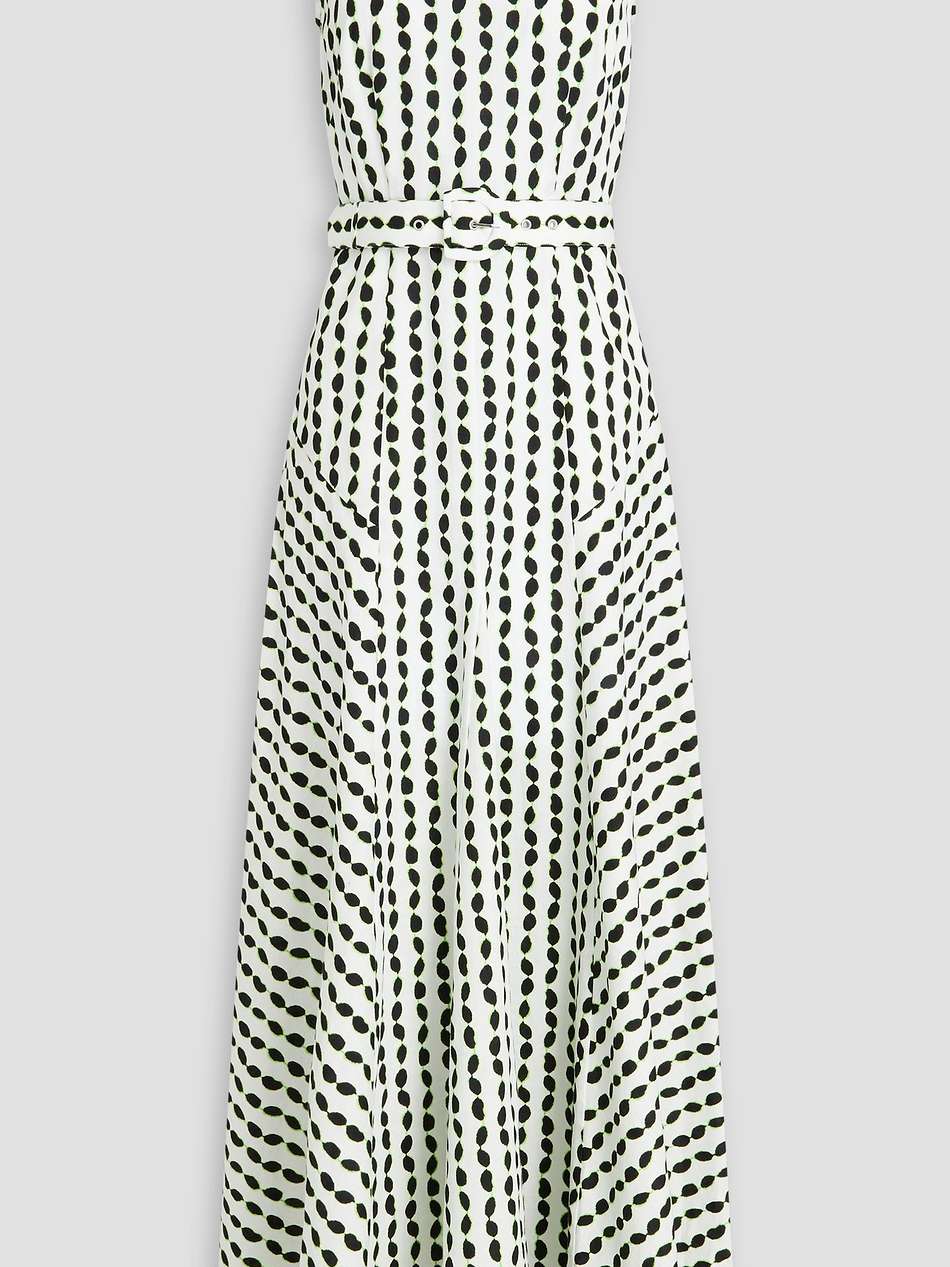 elliot belted printed cotton and linen-blend maxi dress
