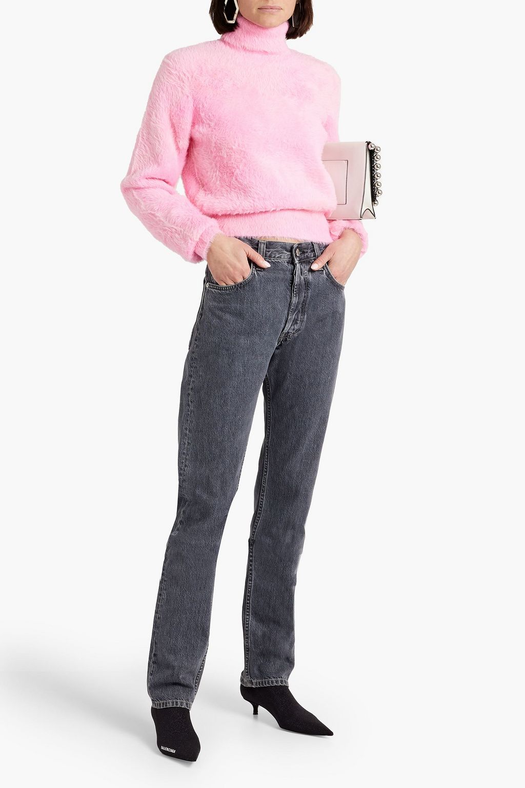 ALEXANDERWANG.T Faux fur turtleneck sweater