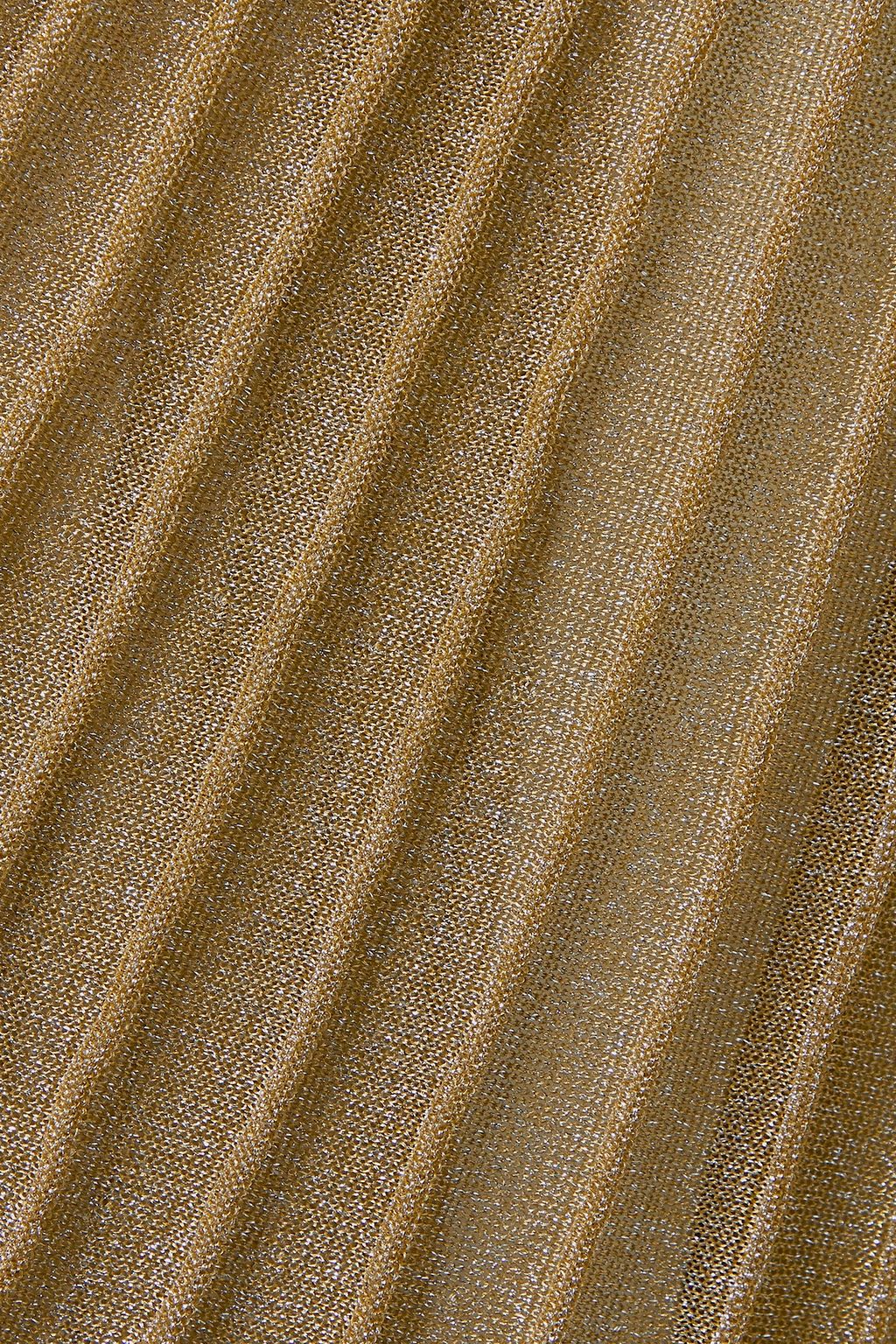 KHAITE Jupiter pleated metallic knitted maxi dress