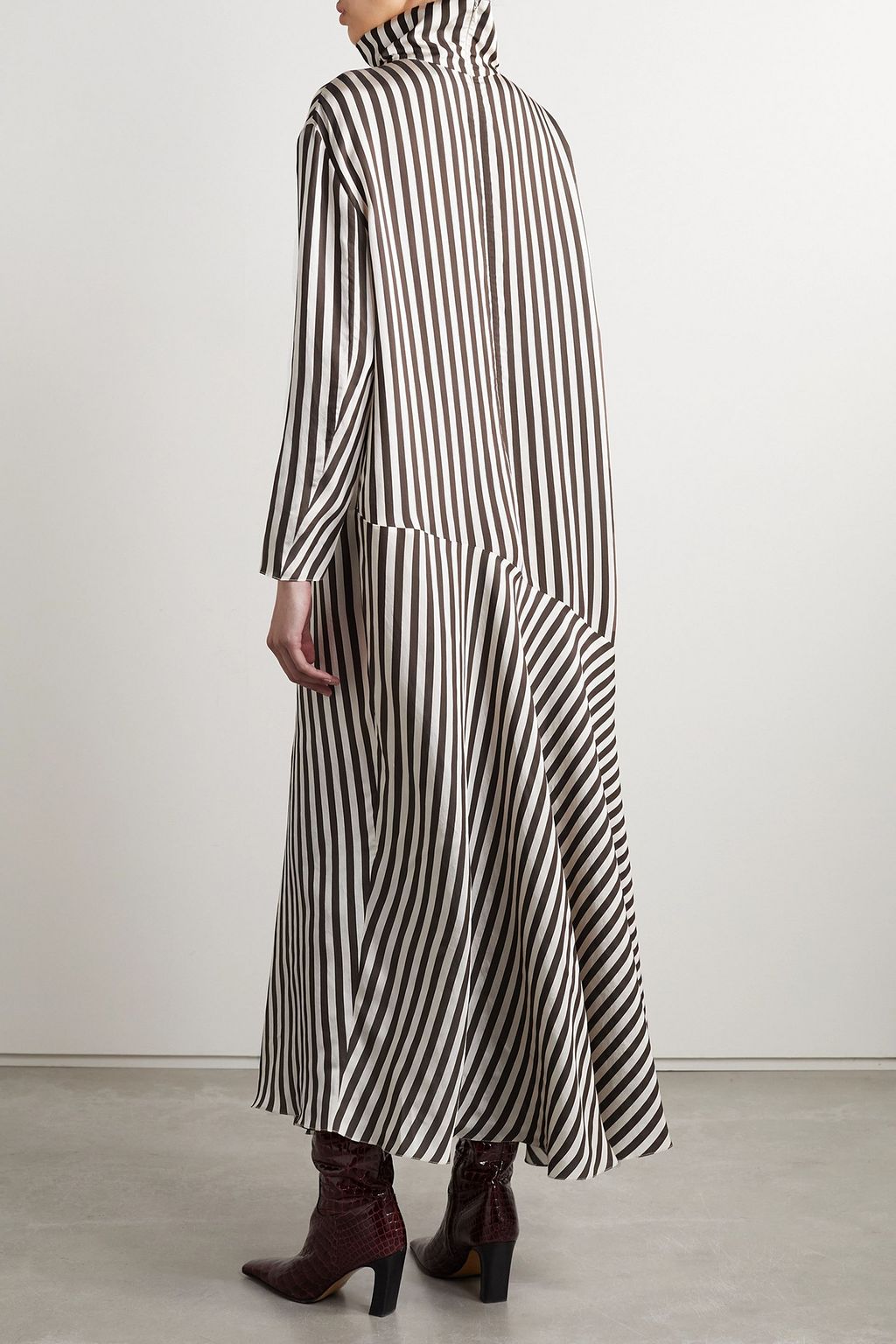 KHAITE Bellamy striped woven maxi dress