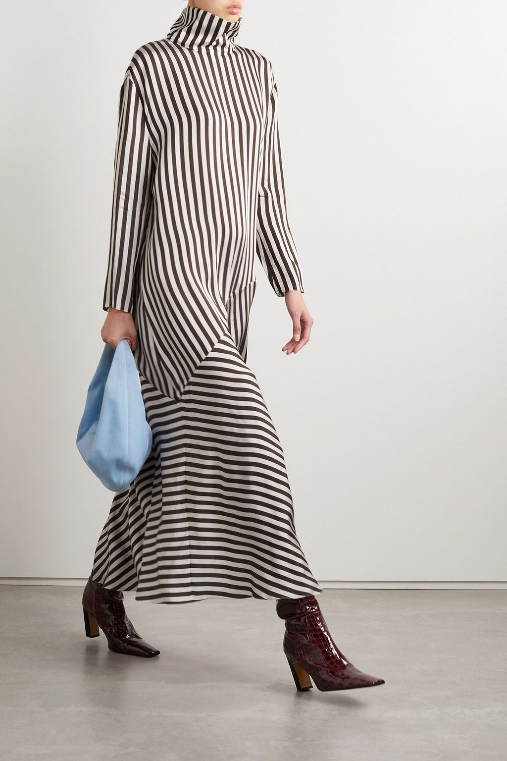KHAITE Bellamy striped woven maxi dress