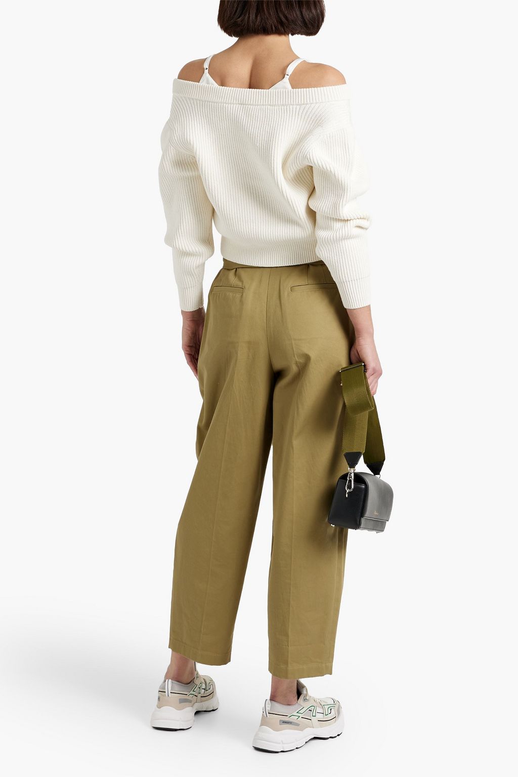 ALEXANDERWANG.T Cold-shoulder cotton-blend sweater