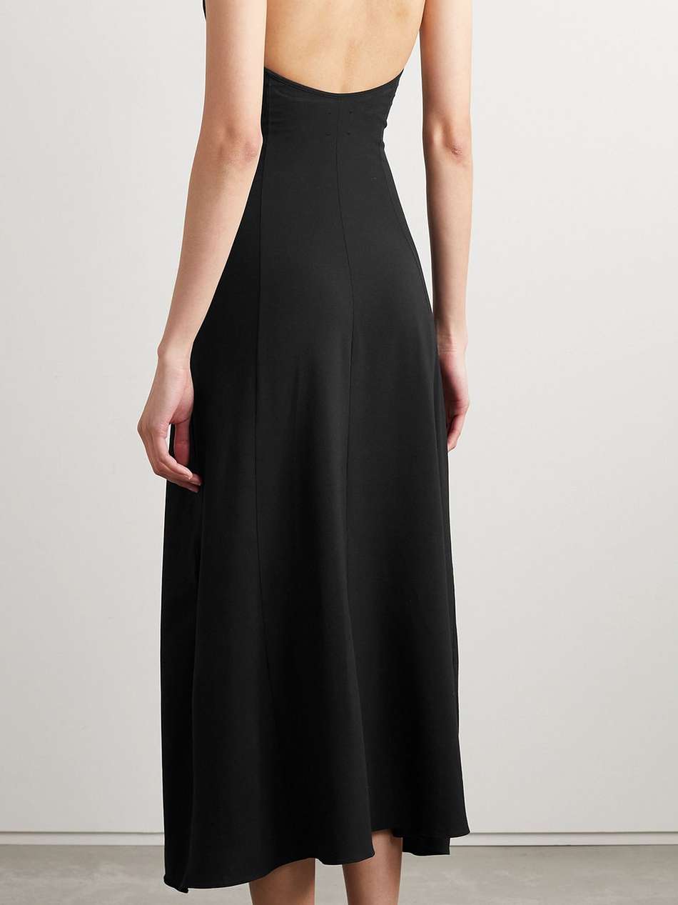raysha cotton-blend jersey halterneck midi dress