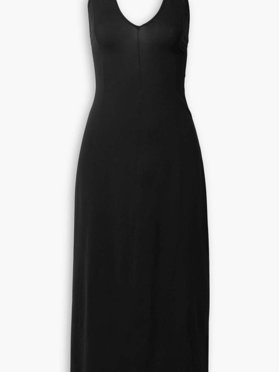 raysha cotton-blend jersey halterneck midi dress