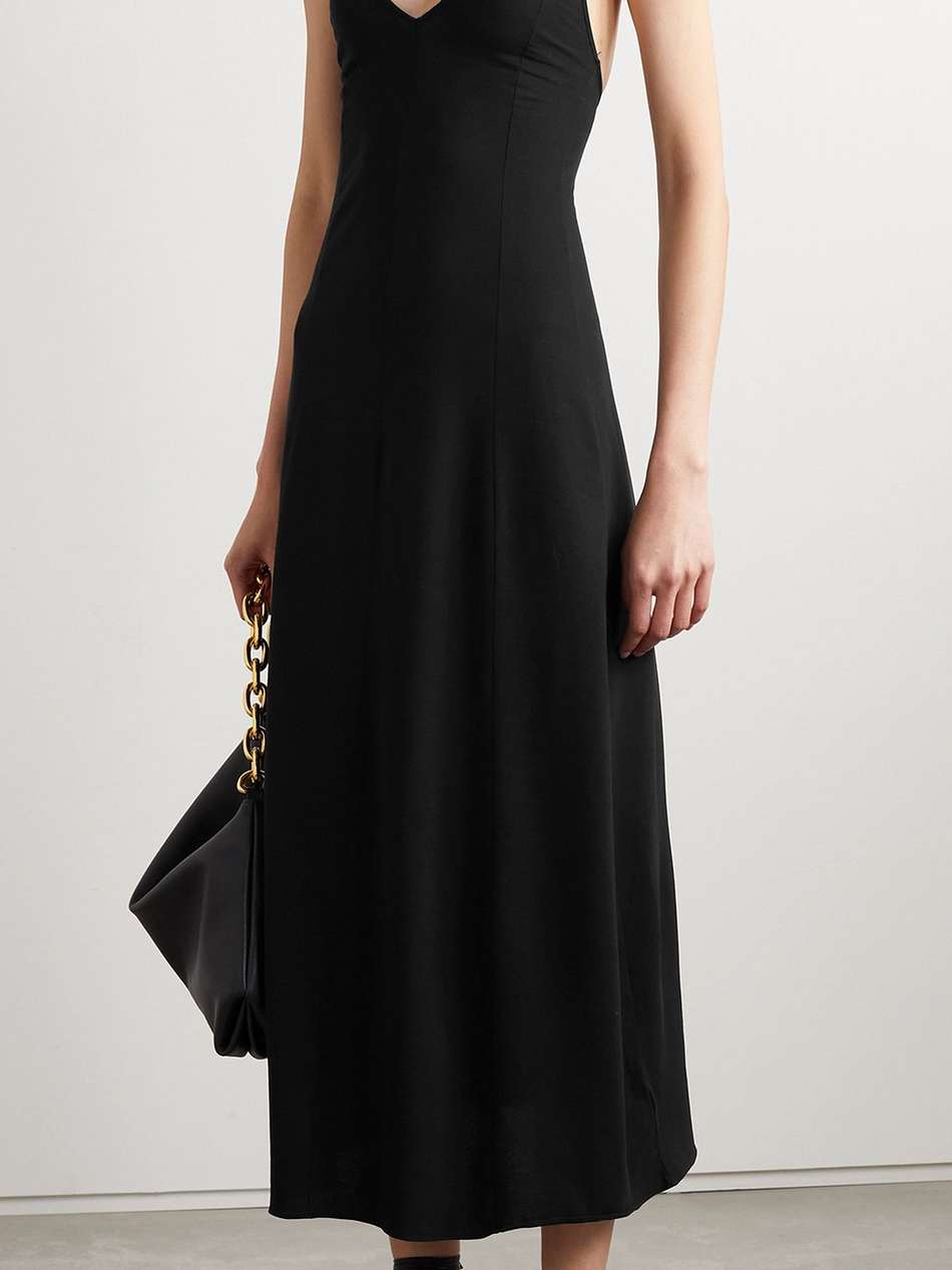 raysha cotton-blend jersey halterneck midi dress