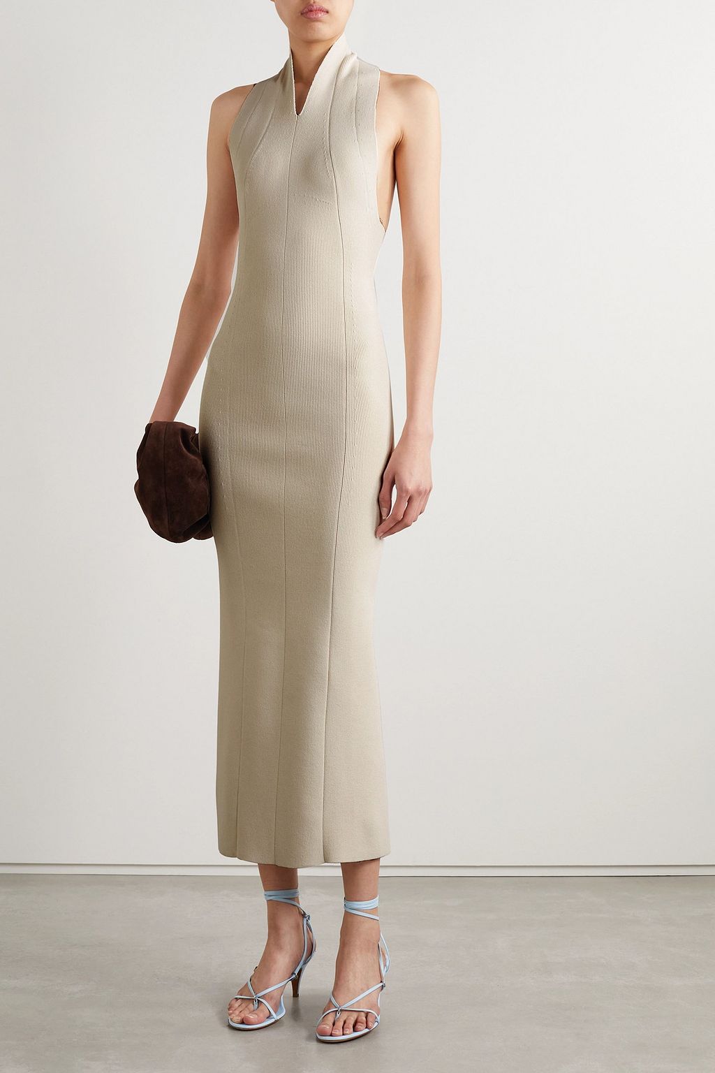 KHAITE Amalfi stretch-knit halterneck maxi dress