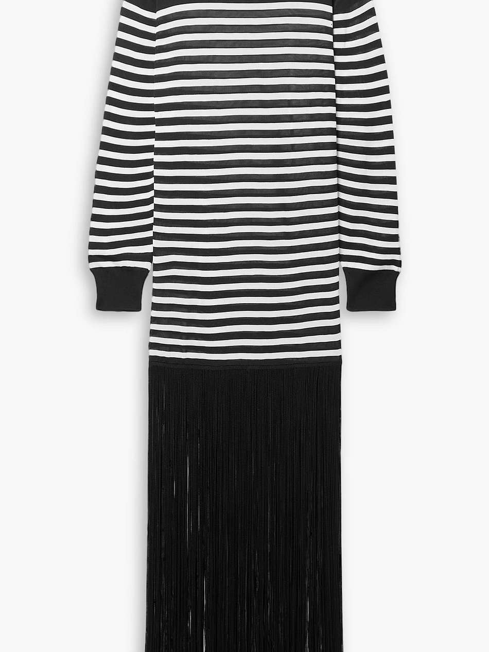 torino fringed striped knitted maxi dress