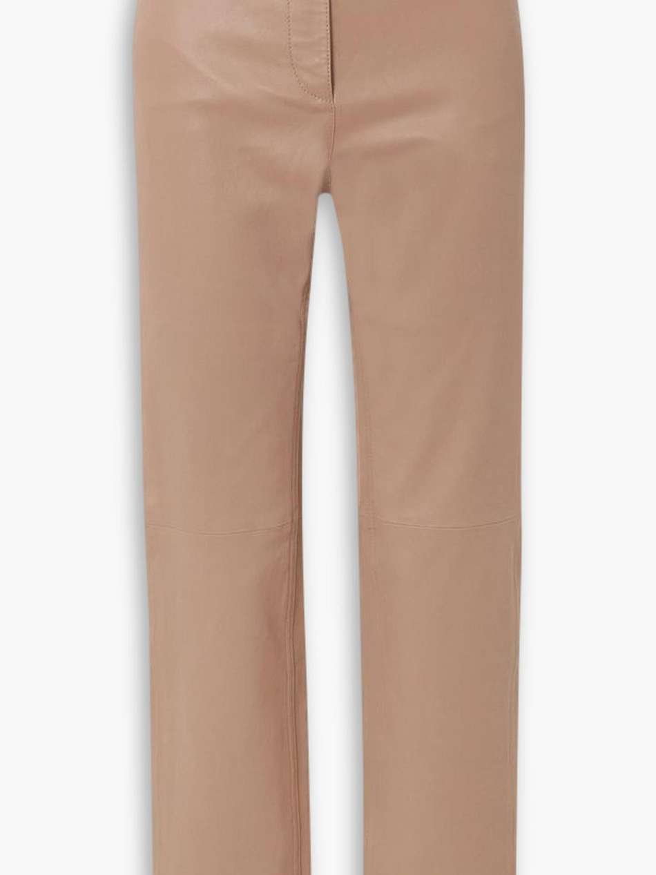 teddy leather slim-leg pants