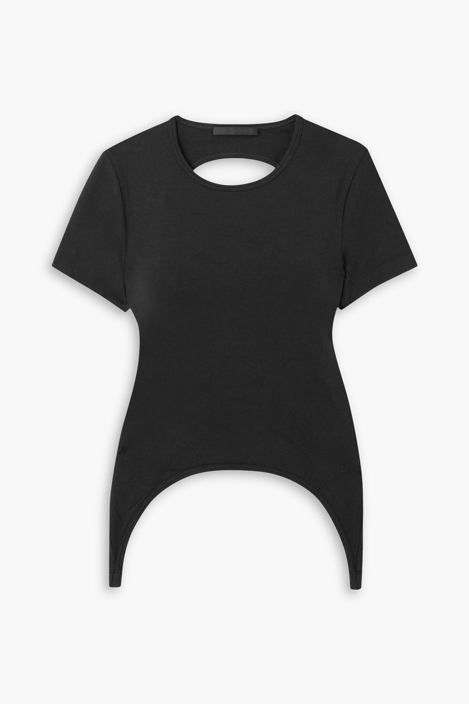 Helmut Lang Cutout Stretch Cotton And Modal-blend T-shirt In Black