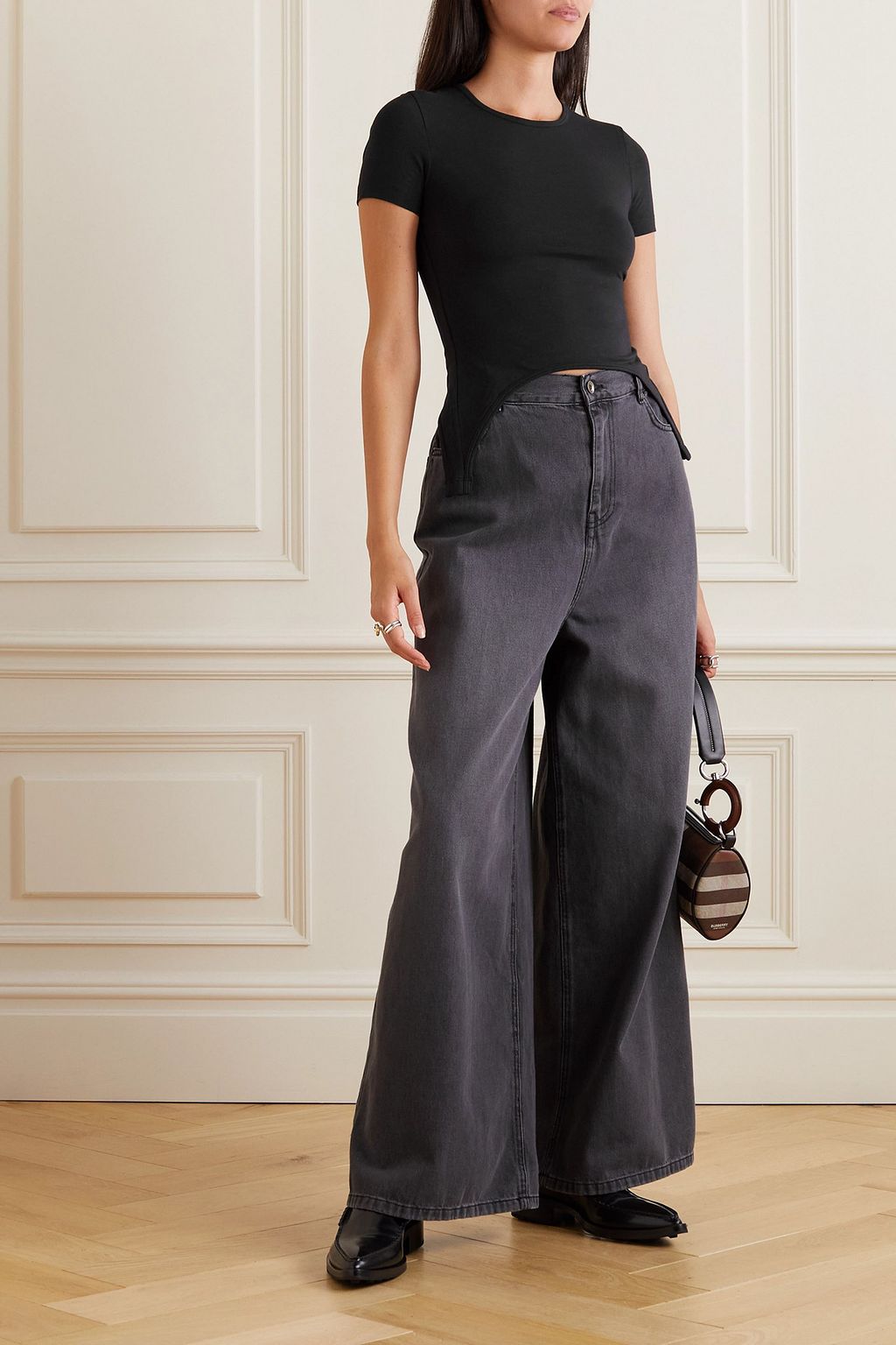 HELMUT LANG Cutout stretch cotton and modal-blend T-shirt