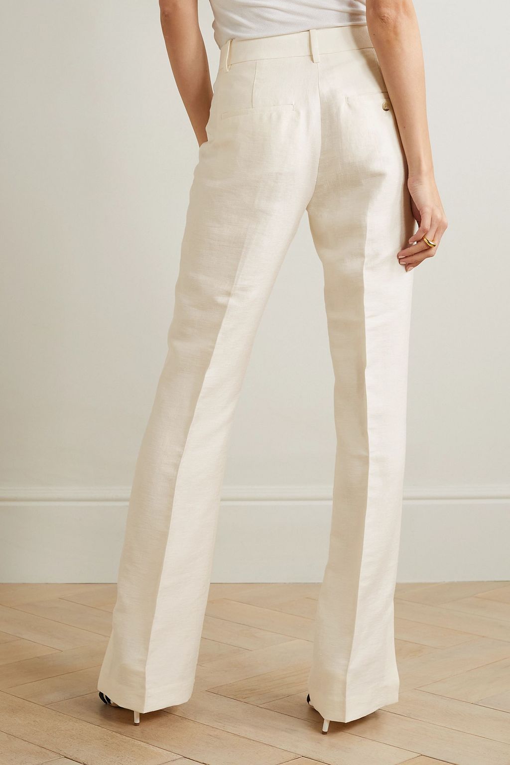 HELMUT LANG بنطال بأرجل مستقيمة من نسيج محبوك