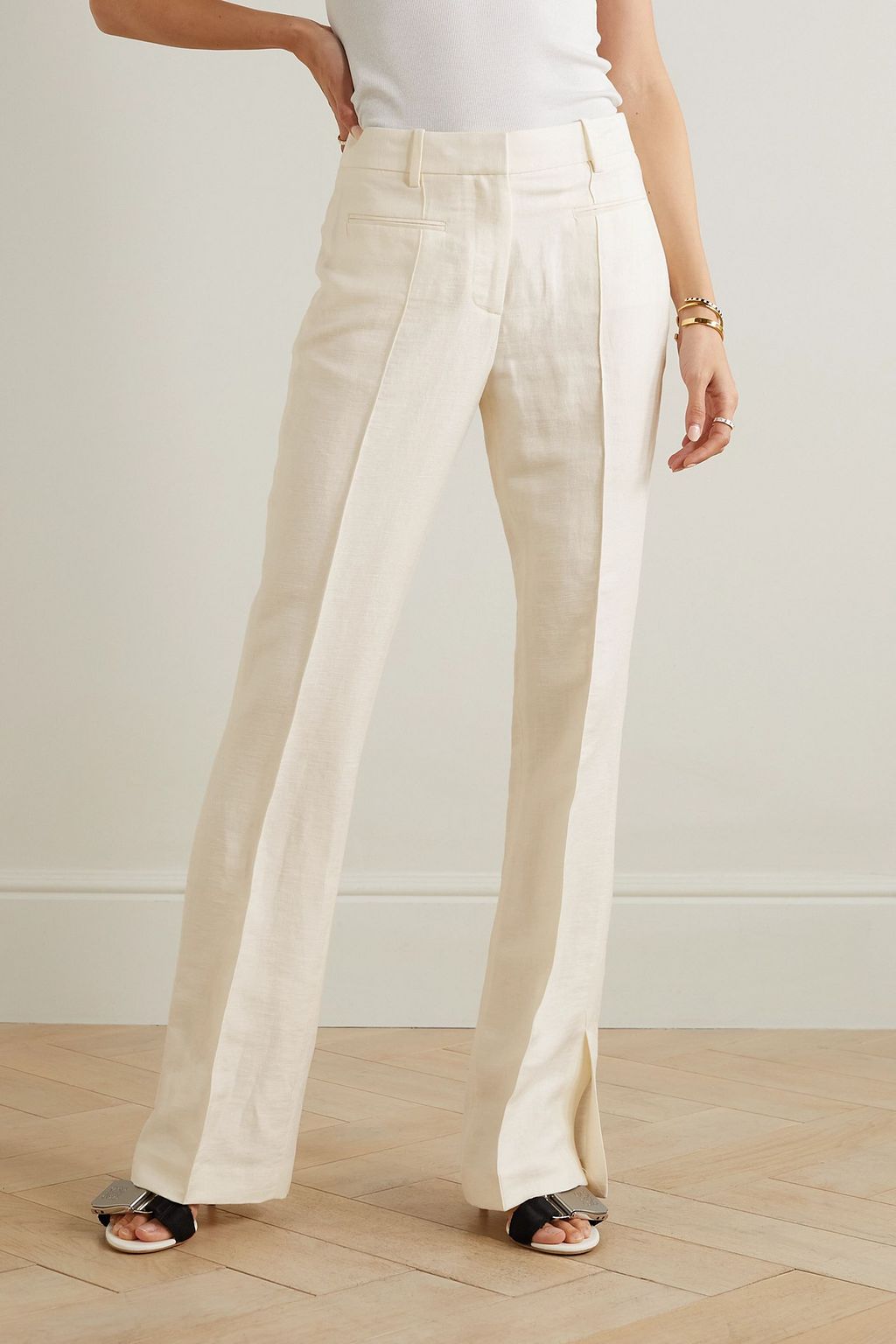 HELMUT LANG بنطال بأرجل مستقيمة من نسيج محبوك