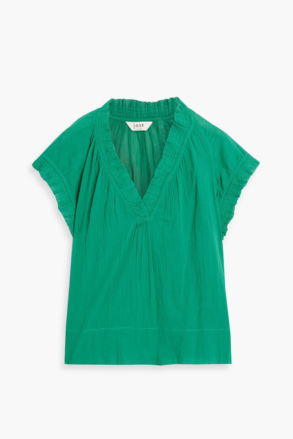 Joie Drawley ruffle-trimmed cotton-gauze top