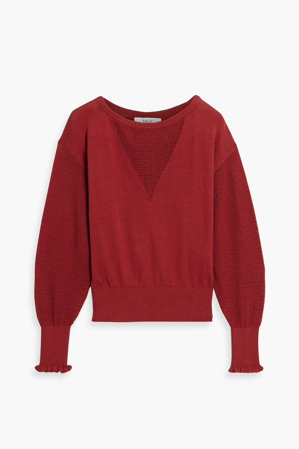 Joie Josepha Crochet-knit Cotton Sweater In Brick