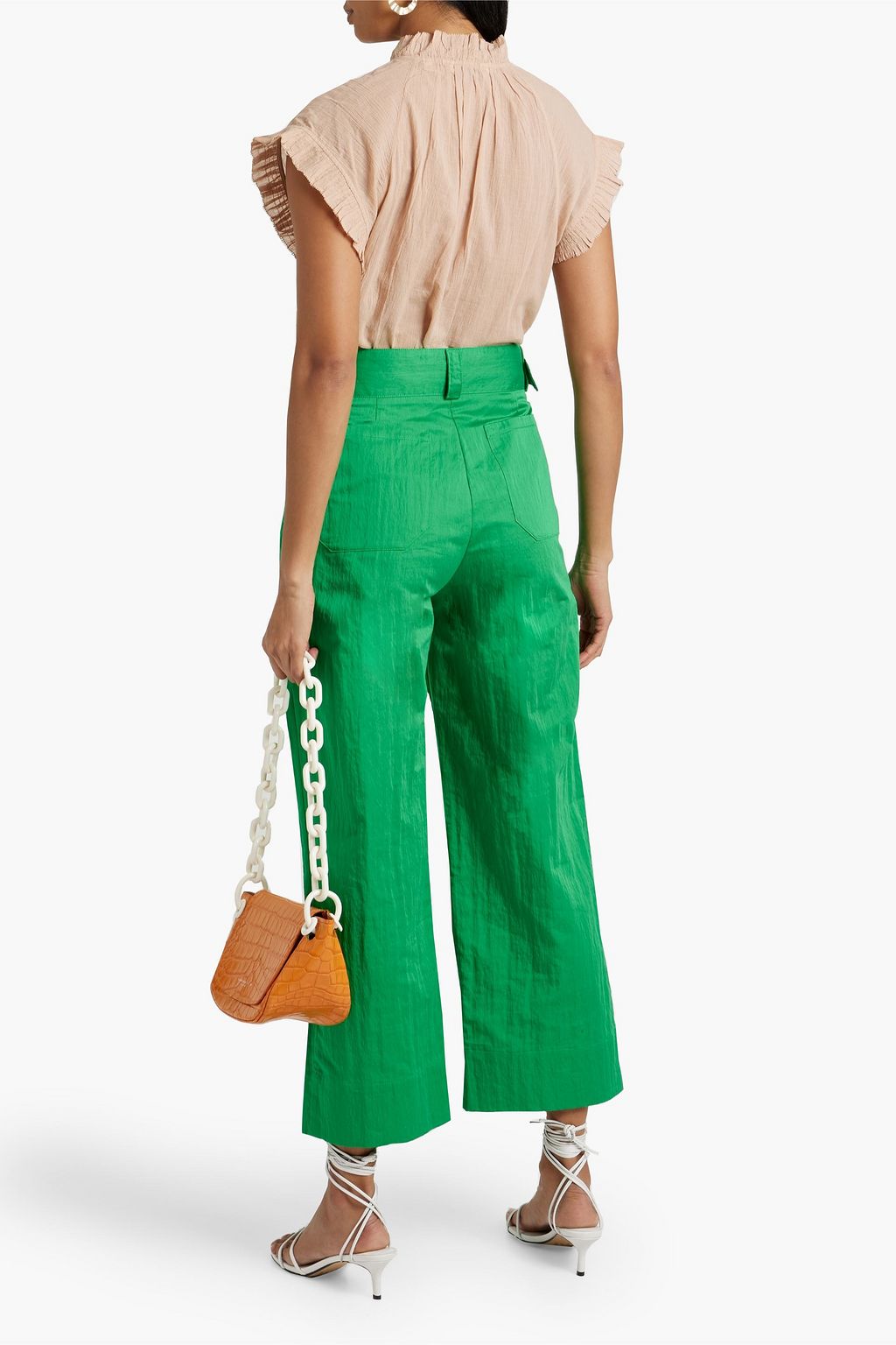 JOIE Drawley ruffled cotton-gauze top
