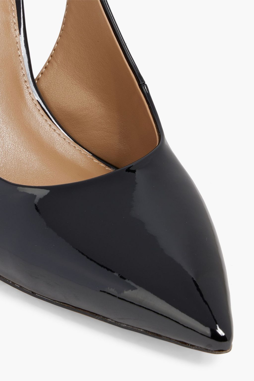 SAM EDELMAN Hazel faux patent-leather slingback pumps