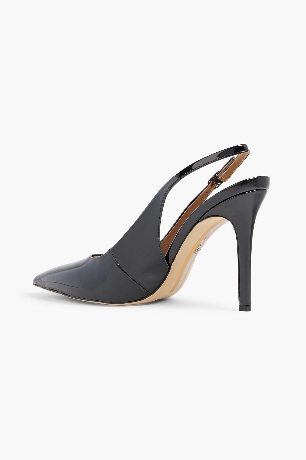 SAM EDELMAN Hazel faux patent-leather slingback pumps