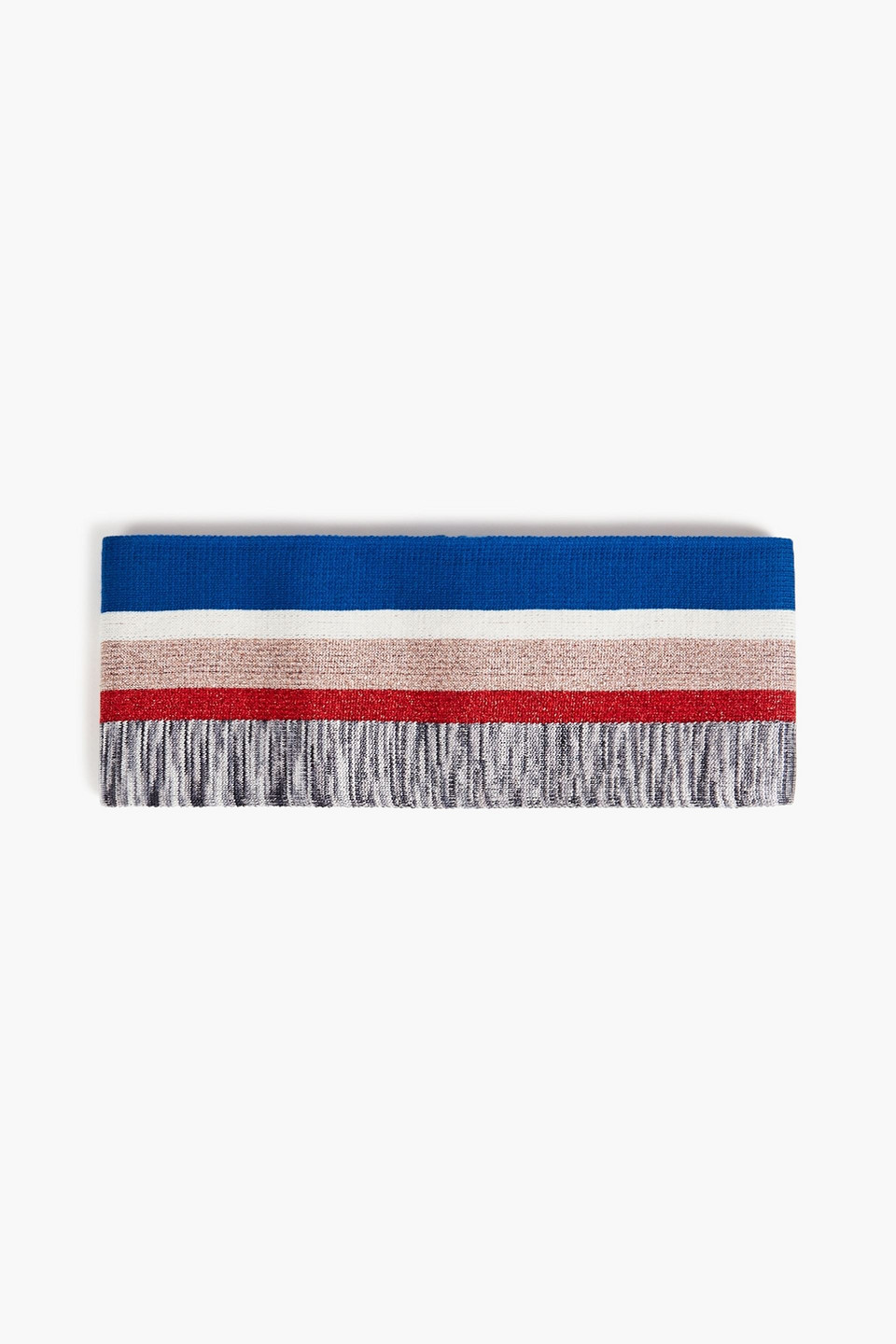 Missoni Metallic Striped Knitted Belt In Blue