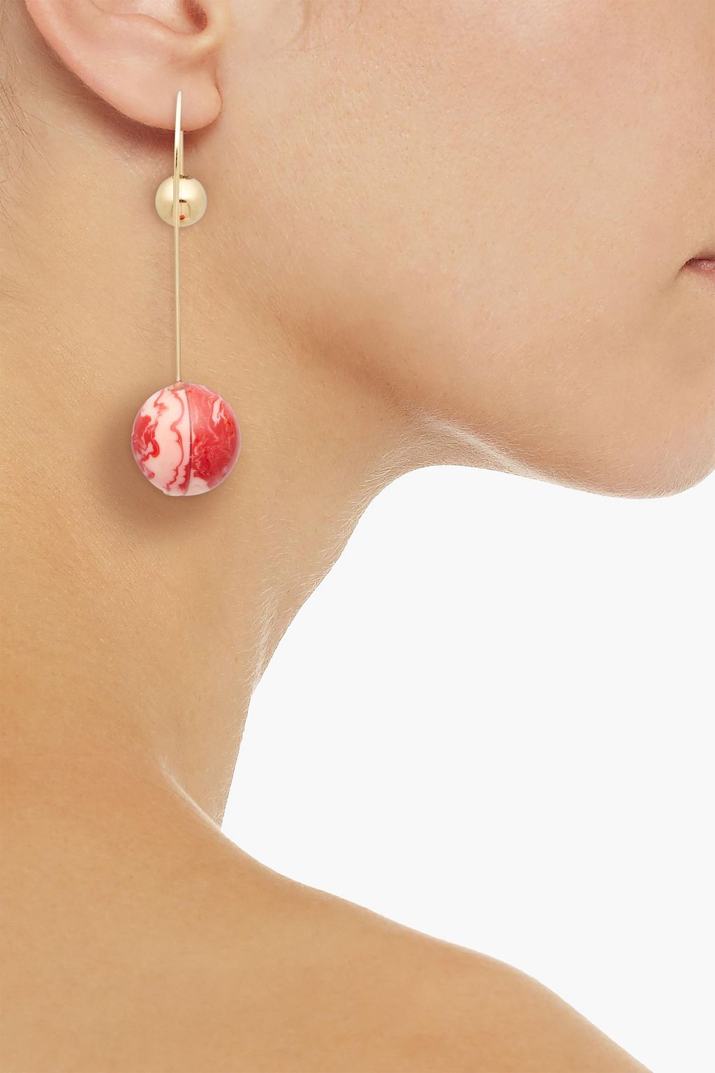 MISSONI Gold-tone marbled resin earrings
