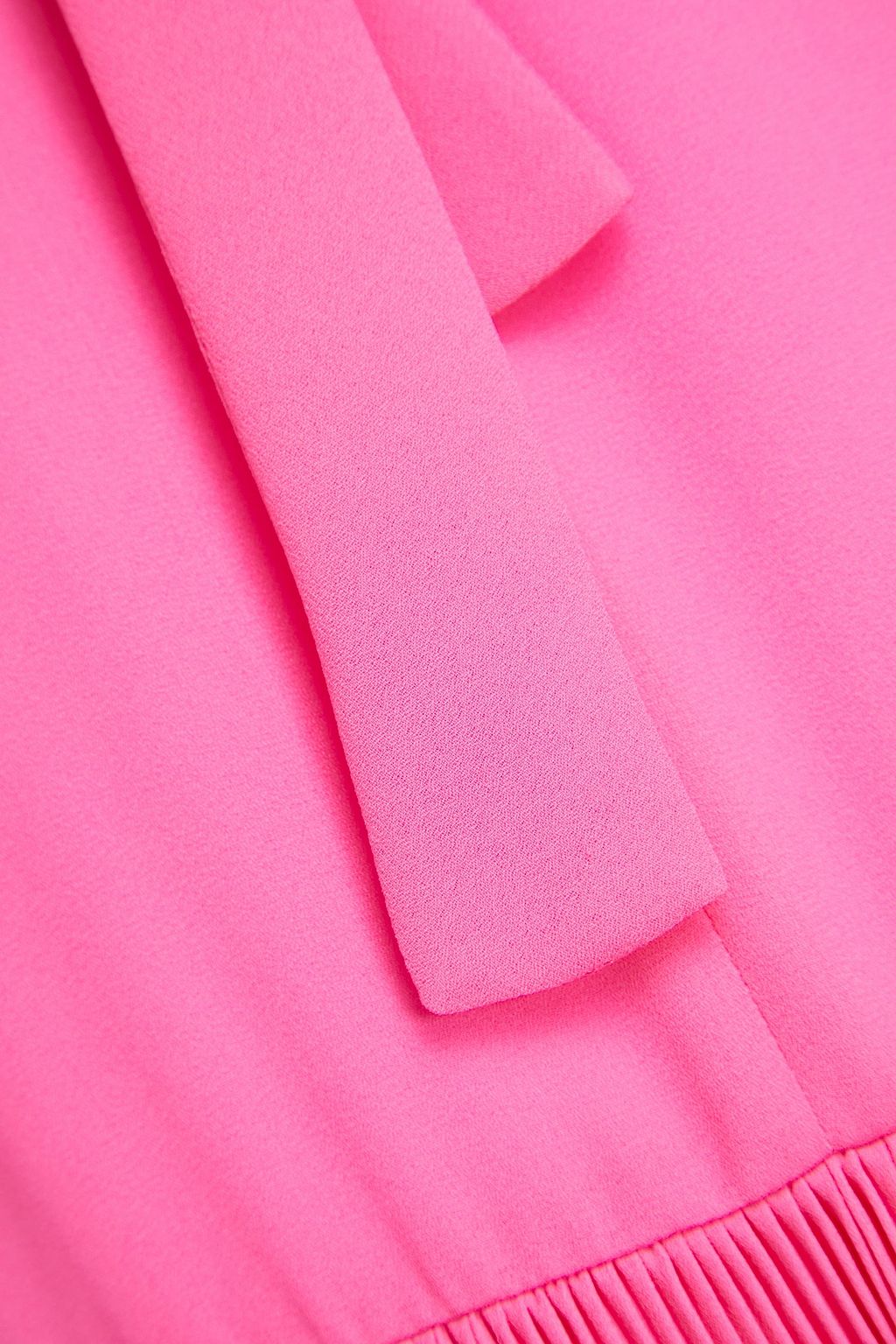 REDVALENTINO Pussy-bow pleated crepe mini dress