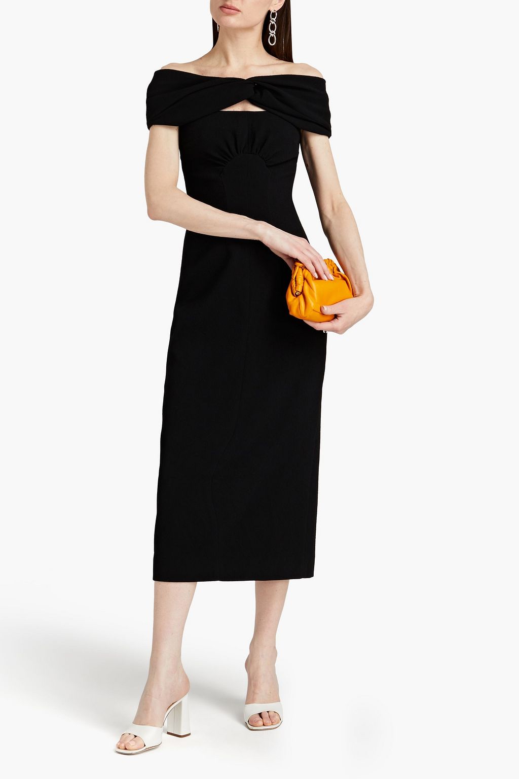 EMILIA WICKSTEAD Padma off-the-shoulder cutout crepe midi dress