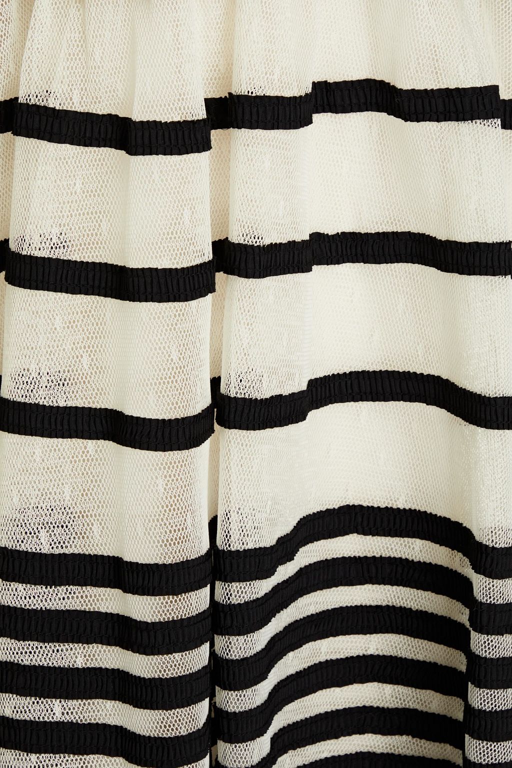 REDVALENTINO Bow-embellished striped point d'esprit mini dress