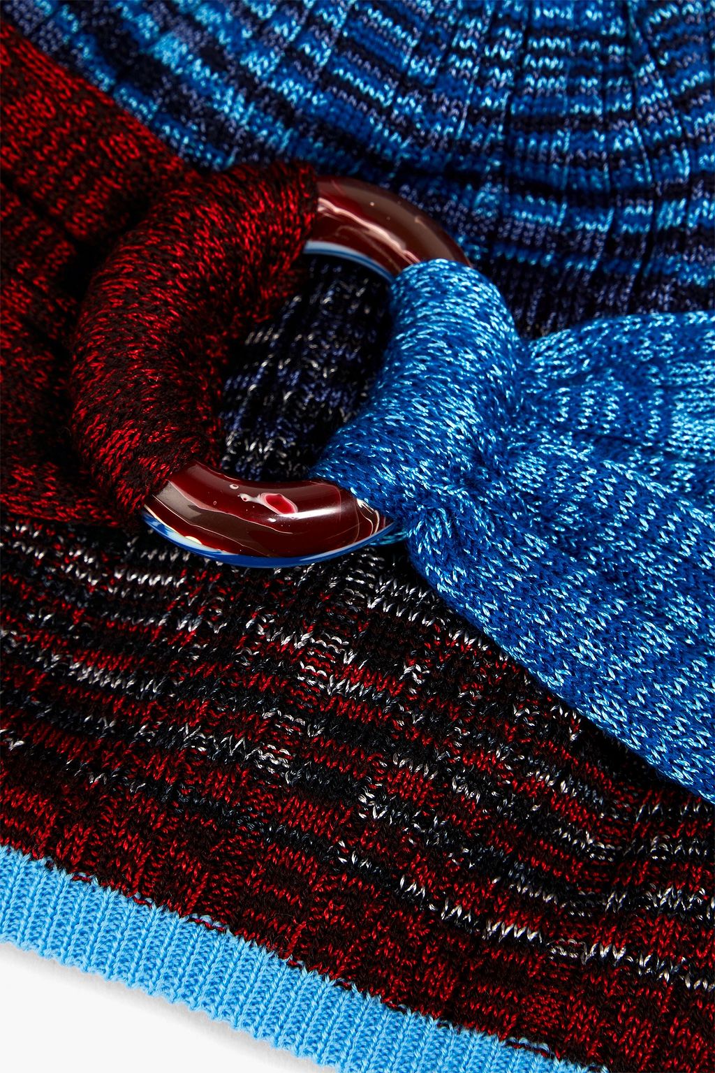 MISSONI Beanie aus einer gerippten Wollmischung in Space-Dye-Optik mit Verzierung