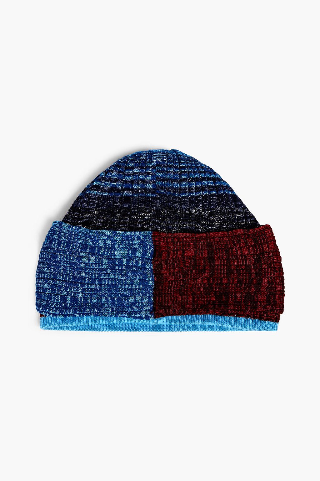 MISSONI Beanie aus einer gerippten Wollmischung in Space-Dye-Optik mit Verzierung