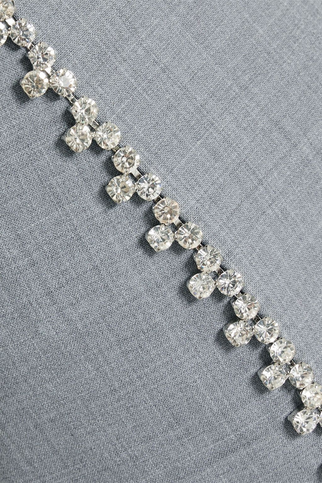 AREA Crystal-embellished woven flared pants