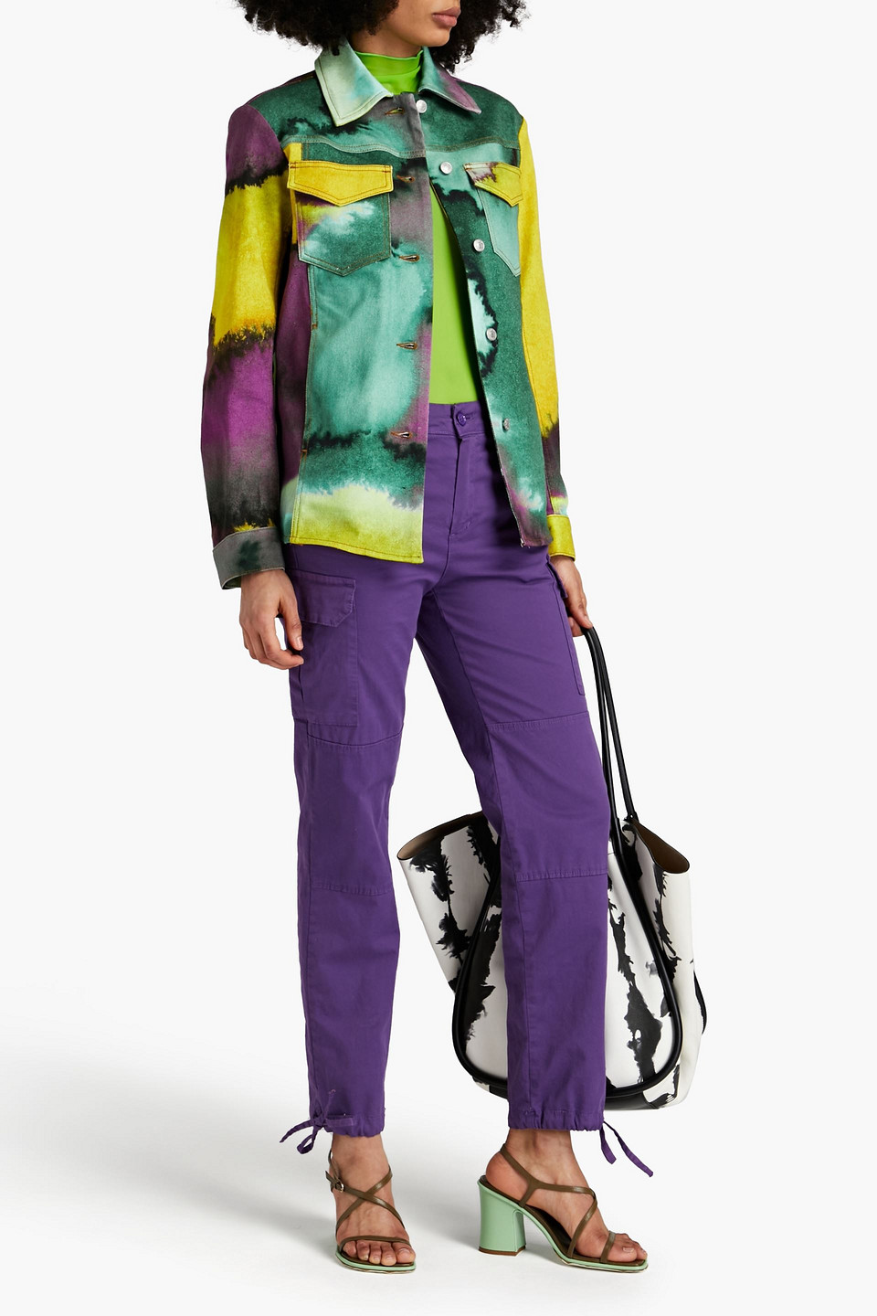  Dries Van Noten - Jeansjacke Mit Batikmuster - Gelb - Fr 34 