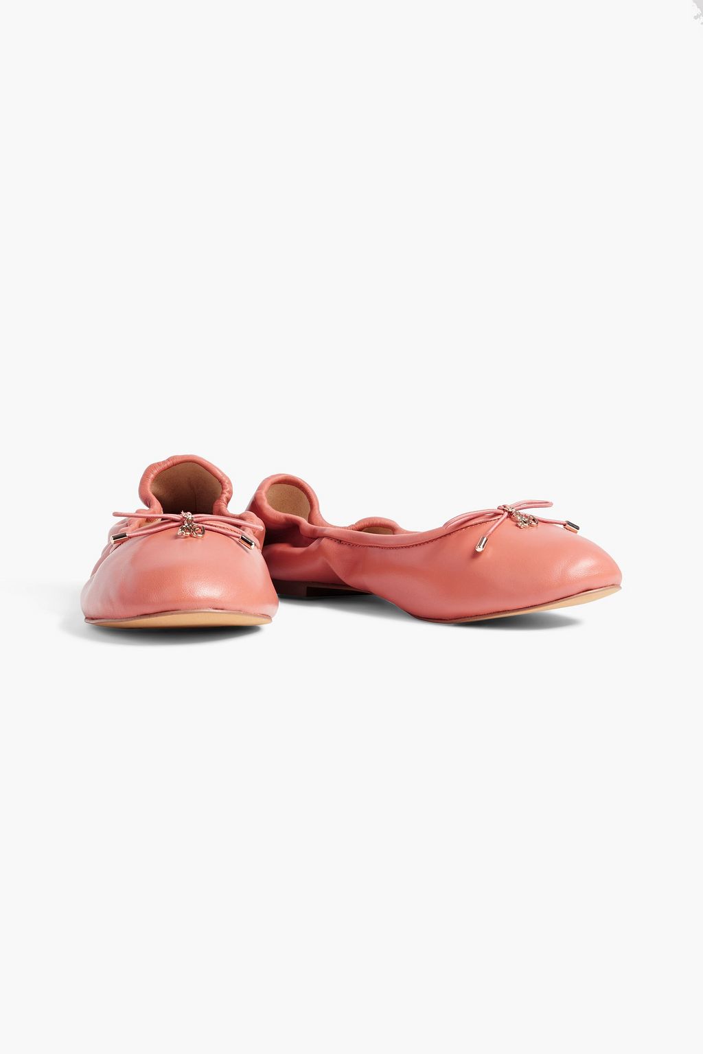 SAM EDELMAN حذاء باليرينا مسطح ’فيليسيا’ من الجلد مزيّن بعقدة فيونكة