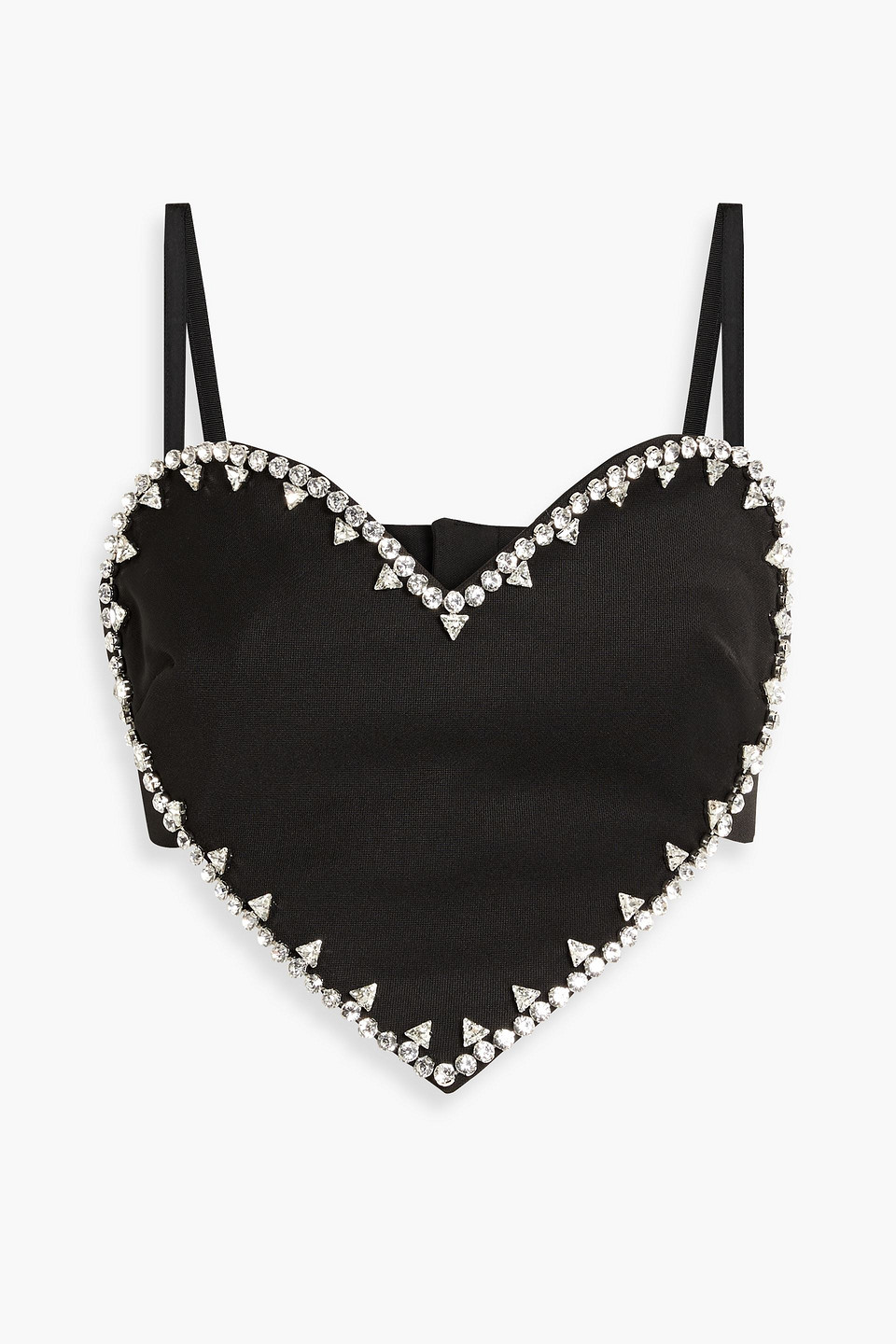 Area Heart-motif Crystal-embellished Top In Black