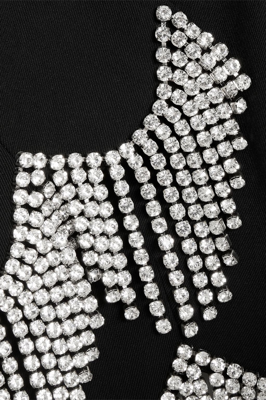 AREA Cropped crystal-embellished wool-blend twill blazer