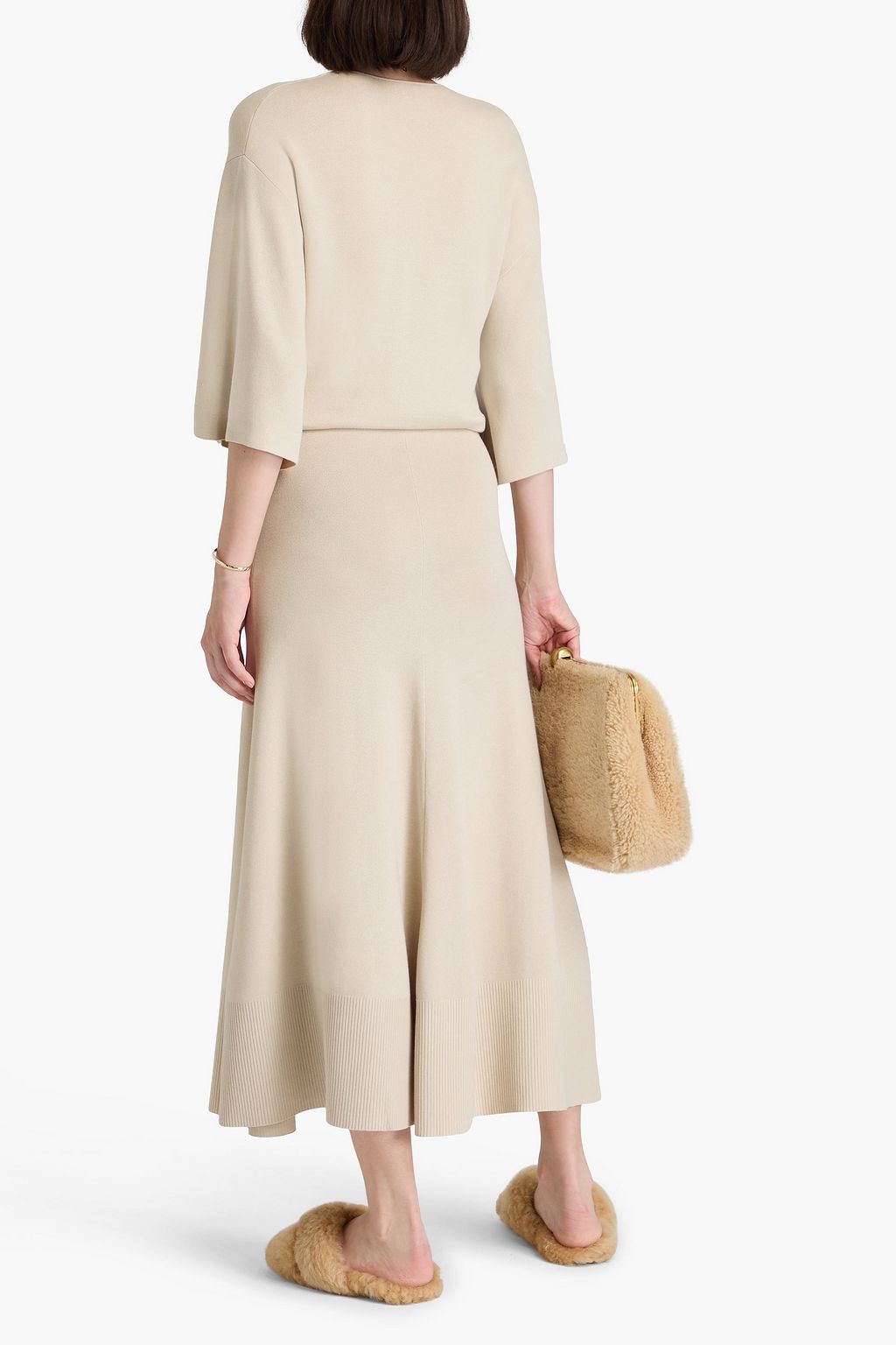 BY MALENE BIRGER تنورة "تيسا" متوسطة الطول من مزيج من لايوسيل مصنوع من التنسل
